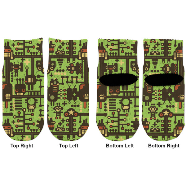 Industrial Robot 1 Toddler Ankle Socks - Double Pair - Front and Back - Apvl