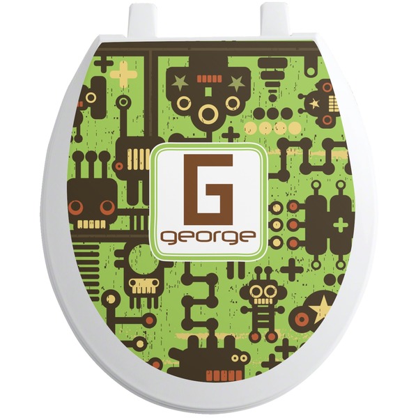Custom Industrial Robot 1 Toilet Seat Decal - Round (Personalized)