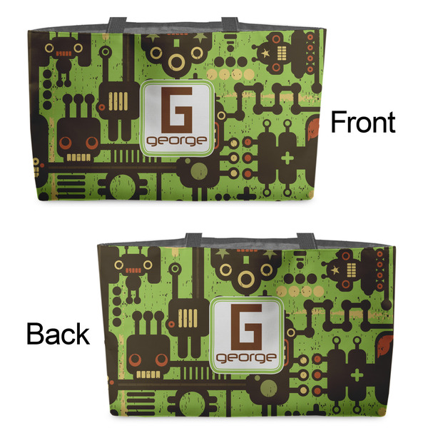 Industrial Robot 1 Tote w/Black Handles - Front & Back Views