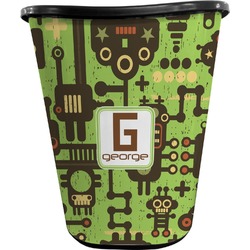 Industrial Robot 1 Waste Basket - Single Sided (Black) (Personalized)