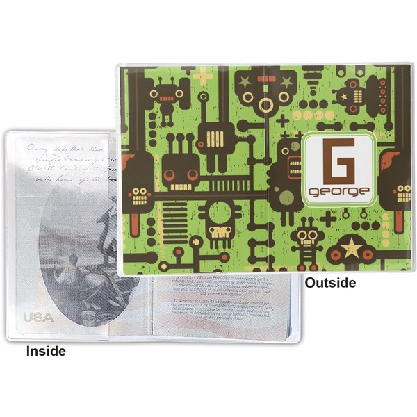 Industrial Robot 1 Vinyl Passport Holder - Flat Front and Back