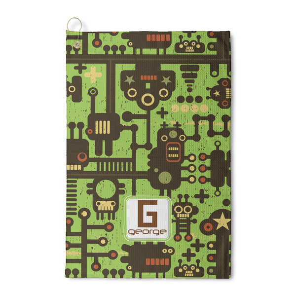 Custom Industrial Robot 1 Waffle Weave Golf Towel (Personalized)
