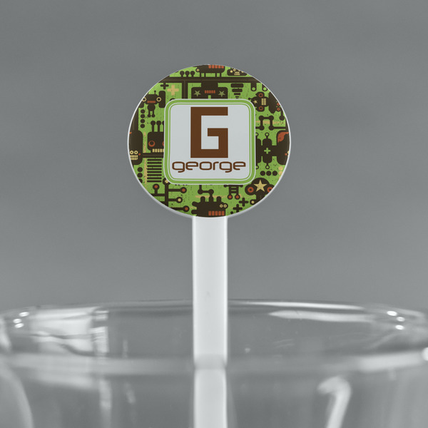 Industrial Robot 1 White Plastic 7" Stir Stick - Round - Main