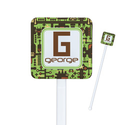 Industrial Robot 1 Square Plastic Stir Sticks (Personalized)