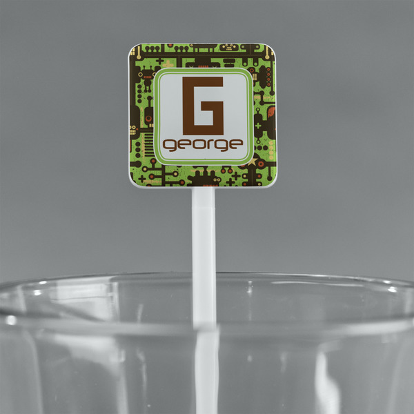 Industrial Robot 1 White Plastic Stir Stick - Square - Main