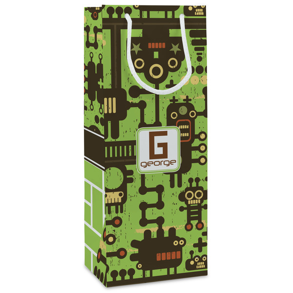 Custom Industrial Robot 1 Wine Gift Bags - Gloss (Personalized)