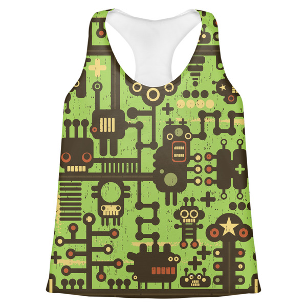 Custom Industrial Robot 1 Womens Racerback Tank Top - Large