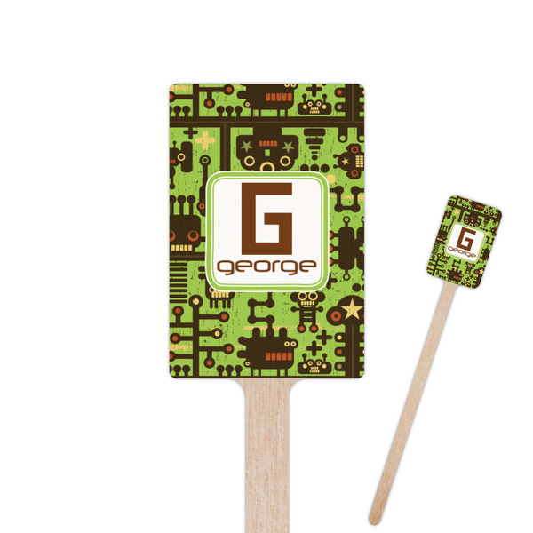 Custom Industrial Robot 1 6.25" Rectangle Wooden Stir Sticks - Single Sided (Personalized)