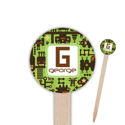Industrial Robot 1 Round Wooden Food Picks (Personalized)