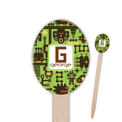 Industrial Robot 1 Oval Wooden Food Picks (Personalized)