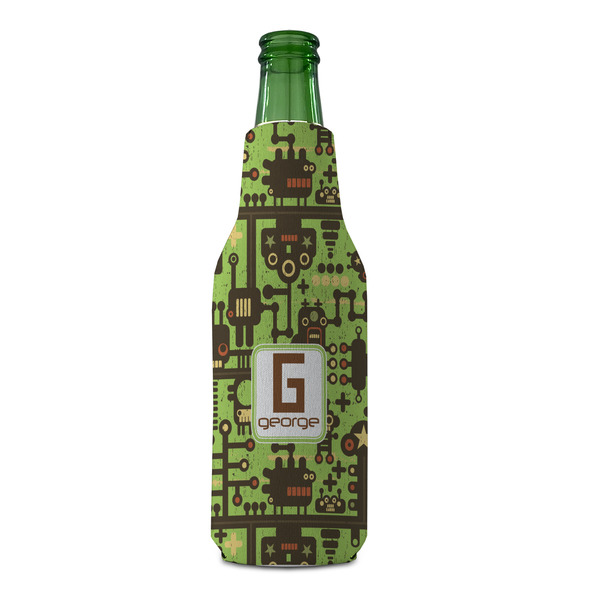 Industrial Robot 1 Zipper Bottle Cooler - FRONT (bottle)