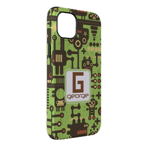 Custom Industrial Robot 1 iPhone Case - Rubber Lined - iPhone 14 Plus (Personalized)