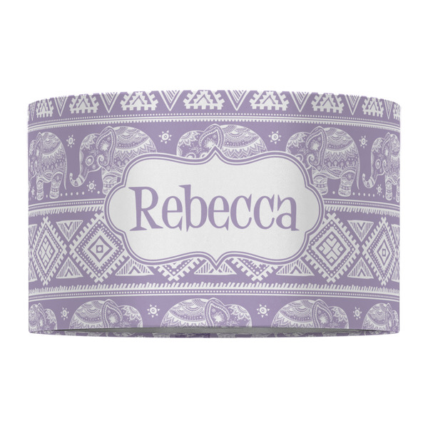 Baby Elephant 12" Drum Lampshade - FRONT (Fabric)
