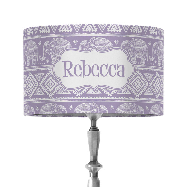 Baby Elephant 12" Drum Lampshade - ON STAND (Fabric)