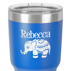 Baby Elephant 30 oz Stainless Steel Tumbler - Royal Blue - Double-Sided (Personalized)