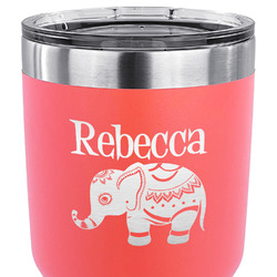 Baby Elephant 30 oz Stainless Steel Tumbler - Coral - Single Sided (Personalized)