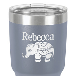 Baby Elephant 30 oz Stainless Steel Tumbler - Grey - Double-Sided (Personalized)