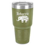 Baby Elephant 30 oz Stainless Steel Tumbler - Olive - Single-Sided (Personalized)