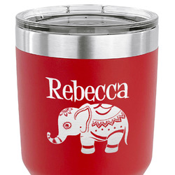 Baby Elephant 30 oz Stainless Steel Tumbler - Red - Single Sided (Personalized)