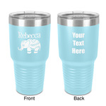 Baby Elephant 30 oz Stainless Steel Tumbler - Teal - Double-Sided (Personalized)