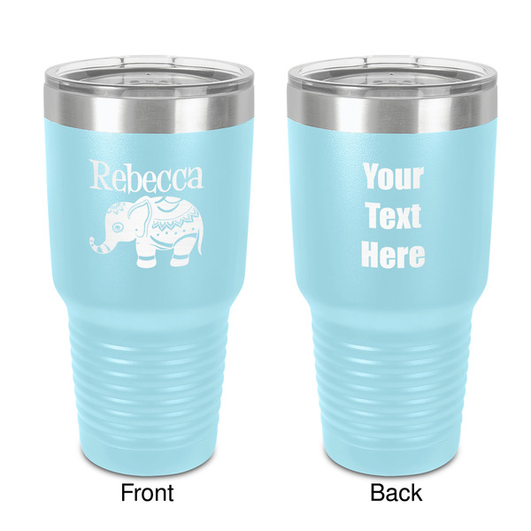 Custom Baby Elephant 30 oz Stainless Steel Tumbler - Teal - Double-Sided (Personalized)