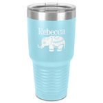 Baby Elephant 30 oz Stainless Steel Tumbler - Teal - Single-Sided (Personalized)