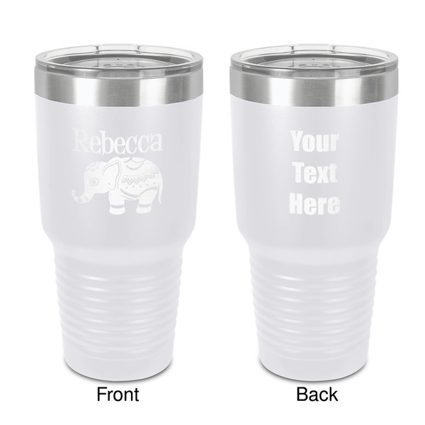 Custom Baby Elephant 30 oz Stainless Steel Tumbler - White - Double-Sided (Personalized)