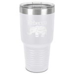 Baby Elephant 30 oz Stainless Steel Tumbler - White - Single-Sided (Personalized)