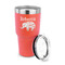 Baby Elephant 30 oz Stainless Steel Ringneck Tumblers - Coral - LID OFF