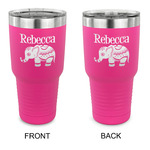 Baby Elephant 30 oz Stainless Steel Tumbler - Pink - Double Sided (Personalized)