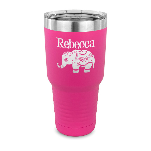Custom Baby Elephant 30 oz Stainless Steel Tumbler - Pink - Single Sided (Personalized)