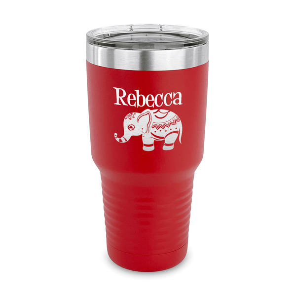 Custom Baby Elephant 30 oz Stainless Steel Tumbler - Red - Single Sided (Personalized)