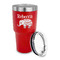 Baby Elephant 30 oz Stainless Steel Ringneck Tumblers - Red - LID OFF