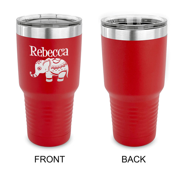Baby Elephant 30 oz Stainless Steel Ringneck Tumblers - Red - Single Sided - APPROVAL