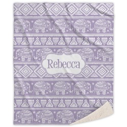 Baby Elephant Sherpa Throw Blanket (Personalized)