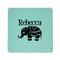 Baby Elephant 6" x 6" Teal Leatherette Snap Up Tray - APPROVAL