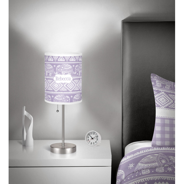 Baby Elephant 7 inch drum lamp shade - in room