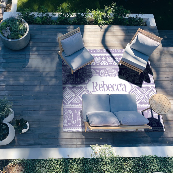 Baby Elephant 8'x10' Patio Rug - In context