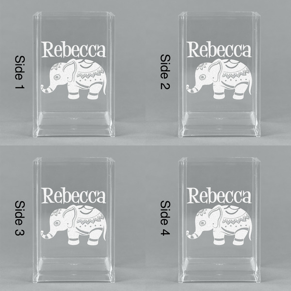 Baby Elephant Acrylic Pen Holder - All Sides