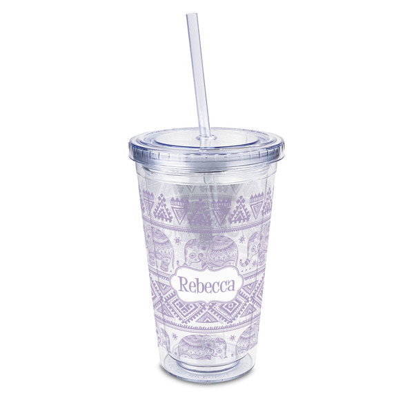 Custom Baby Elephant 16oz Double Wall Acrylic Tumbler with Lid & Straw - Full Print (Personalized)