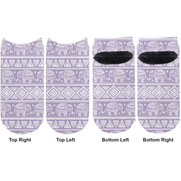 Baby Elephant Adult Ankle Socks - Double Pair - Front and Back - Apvl