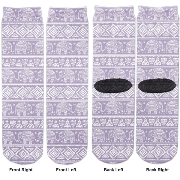 Baby Elephant Adult Crew Socks - Double Pair - Front and Back - Apvl