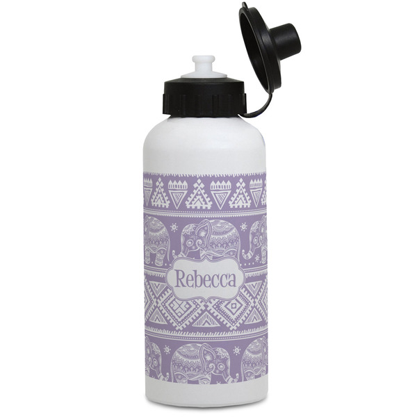 Custom Baby Elephant Water Bottles - Aluminum - 20 oz - White (Personalized)