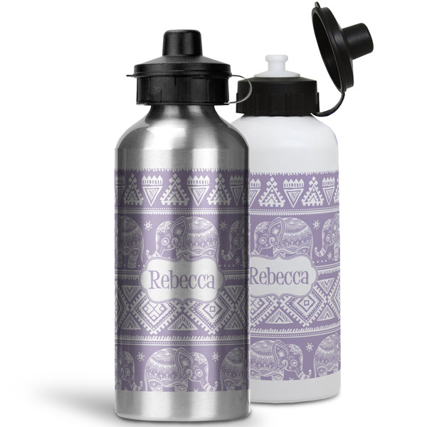 Baby Elephant Aluminum Water Bottles - MAIN (white &silver)