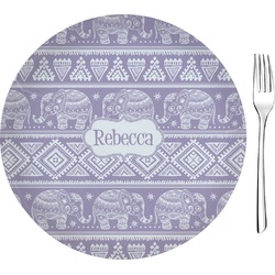 Baby Elephant 8" Glass Appetizer / Dessert Plates - Single or Set (Personalized)