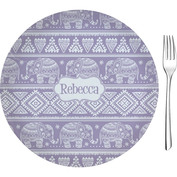Custom Baby Elephant 8" Glass Appetizer / Dessert Plates - Single or Set (Personalized)