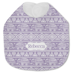 Baby Elephant Jersey Knit Baby Bib w/ Name or Text