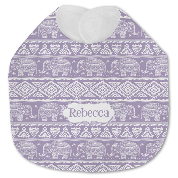 Custom Baby Elephant Jersey Knit Baby Bib w/ Name or Text