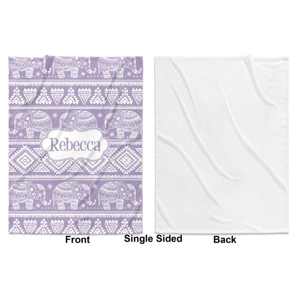 Baby Elephant Baby Blanket (Single Side - Printed Front, White Back)