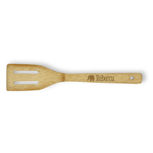 Custom Baby Elephant Bamboo Slotted Spatula - Single Sided (Personalized)